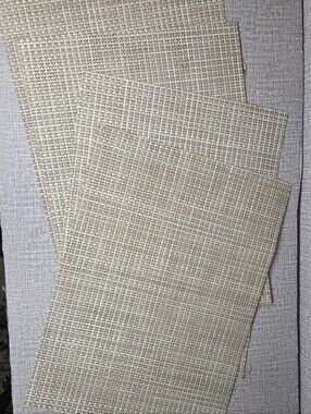 Chilewich Set of 4 Basketweave Placemats Parchment -  Tan White 18" x 13"